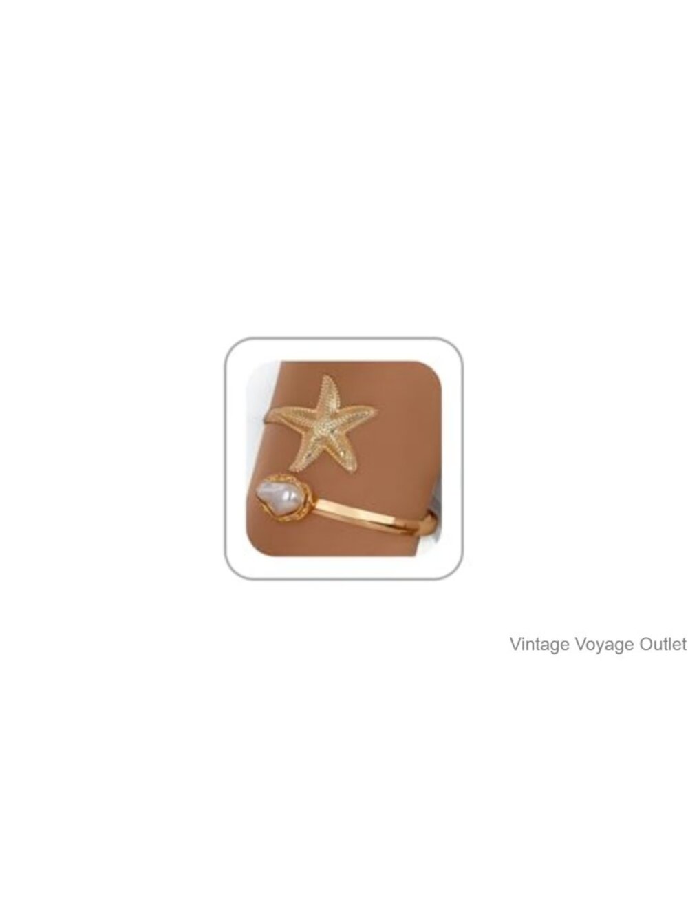Gold Tone Starfish Upper Arm Cuff Bracelet Mermaid Costume Jewelry